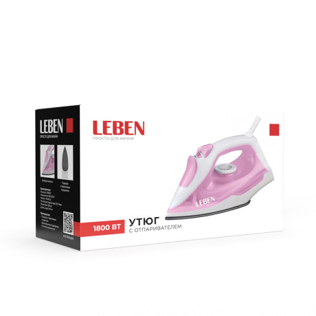 LEBEN Утюг с отпаривателем 1800 Вт, тефлон