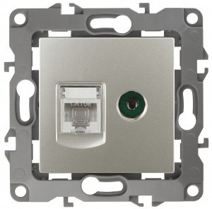 ЭРА 12 мех. роз. комп+TV, СУ RJ45+TV, перламутр, автоклеммы 12-3110-15 3345
