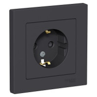 Systeme Electric AtlasDesign роз. СУ 1 мест. карбон (пл.осн., земля, штор.) ATN001044 (5!)