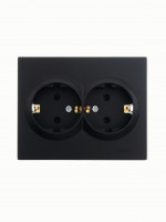 Lezard VESNA роз. земля СУ 2 мест. 16А черный бархат (ПБТ) (корп. ABS) 742-4200-127B