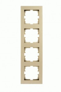 Lezard VESNA рамка СУ 4 мест. (вертик) (корп. ABS) золото 742-3600-154