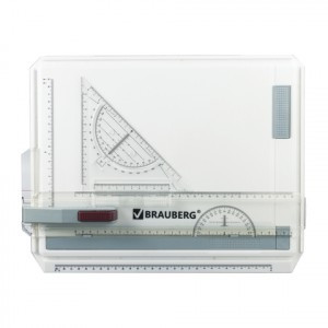 Доска чертежная А4, 370х295 мм, с рейсшиной и треугольником, BRAUBERG, 210535