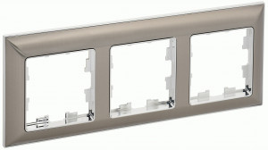 IEK BRITE Рамка СУ 3 мест. РУ-3-Бр пластик хром/никель BR-M32-12-4-K23