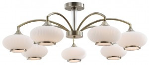 Rivoli люстра 2077-307 Avarice 7хЕ27 60W 830х830х295 античная бронза, белый 55609