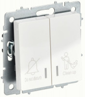 IEK BRITE мех. выкл. СУ 2 кл. 10А (инд. для отелей) ВС10-2-9-БрБ белый BR-V20-2-10-K01