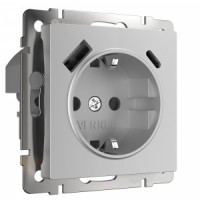 Werkel мех. роз. СУ 1 мест. 16A земля USB тип A+C (серебряный) W1171706 a056274