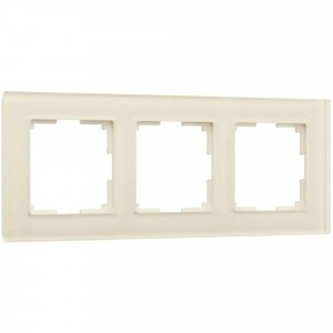 Werkel рамка СУ 3 мест. Favorit (молочный, стекло) W0031141