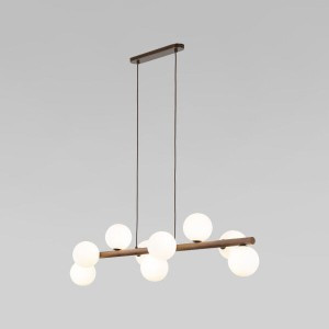 TK Lighting св-к подвес. 9x8W 1170х280х1250 дерево белый/корич. Estera Wood 10273
