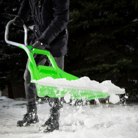 Движок для уборки снега пластиковый, 670 х 530 х 1410 мм, алюминиевая рукоятка, Сибртех