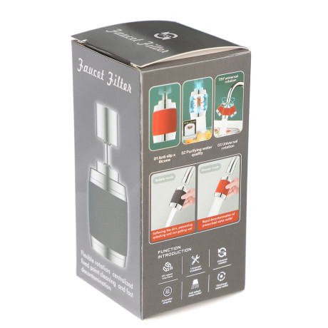 Аэратор-насадка для смесителя с фильтром, 2 режима, хром/белый