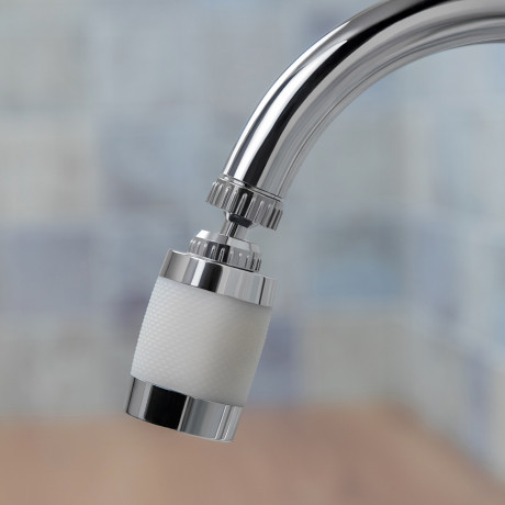 Аэратор-насадка для смесителя с фильтром, 2 режима, хром/белый
