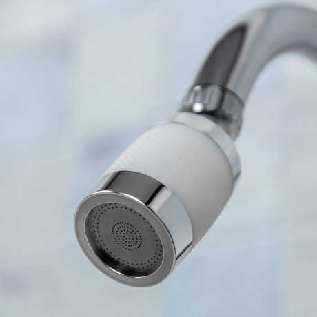 Аэратор-насадка для смесителя с фильтром, 2 режима, хром/белый