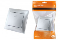 TDM Лама кнопка звон. СУ 1 кл. 6А серебр. металлик (10!) SQ1815-0208