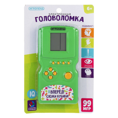 ИГРОЛЕНД Головоломка электронная "Сложи кубики", пластик, 12,5х6см, 4 цвета