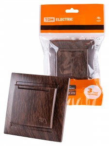 TDM Лама роз. СУ 1мест. 16А (земля) IP44 с крышкой венге SQ1815-0426