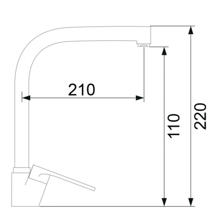 СоюзКран Смеситель для кухни, поворотный излив 25см, керам. картридж 40мм, хром, цинк, SK01-G131