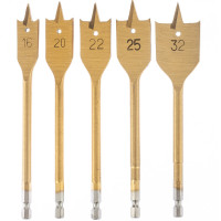 Набор сверл перовых по дереву, 16-20-22-25-32 мм, 5 шт, пластиковый кейс, Matrix