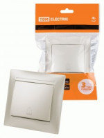 TDM Лама выкл. СУ 1 кл. кнопка звонка 6А перламутр SQ1815-0808