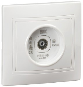 IEK KVARTA роз. СУ 1 мест. TV (проходная) бел. РТВ11-КБ KV-A10-P-K01