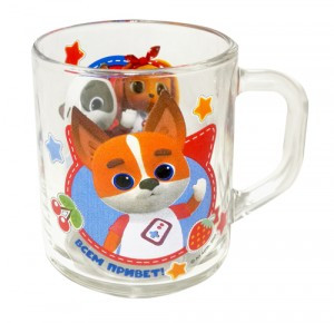Кружка 250мл Кошечки-Собачки стекло (кратность 12шт!!!) МФК КСК250-1