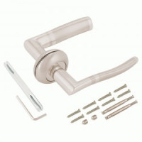 PUERTO AL 507-08 SN/NP мат.никель/никель Комплект дверных ручек, ручки 2шт, б/мех.  (20)