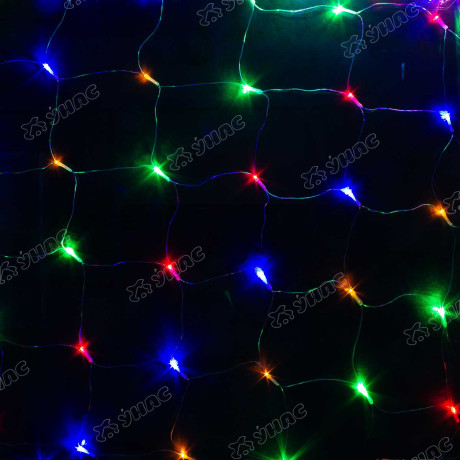 Гирлянда сетка LED LW-2-6 200 лампочек, прозрачный провод 2*2 м цветной