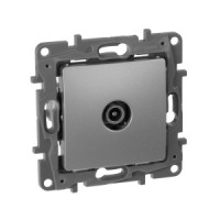 IEK ETIKA Plus мех. роз. TV СУ 1 мест. алюминий (оконечная, RG6, 5dB) 672465