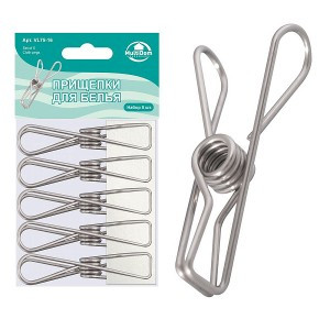 Прищепки бельевые металлические 5шт/уп, цена за уп, 5см (кратность 3!!!) 75-16 Мультидом