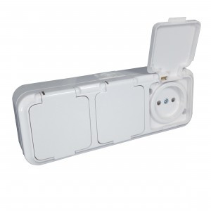 Bylectrica ПРАЛЕСКА АКВА блок (роз. 3 мест. 16А ОУ бел. (крышка, IP54, ABS) белый (РА16-0131)