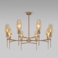 Eurosvet люстра 8x60W E14 900х900х680 мет янтарн/латунь Prism 60143/8 Умный дом a061937