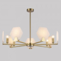 Eurosvet люстра E14 7x40W 730х730х460 металл латунь/мрамор Marble 60158/7 Умный дом a065050