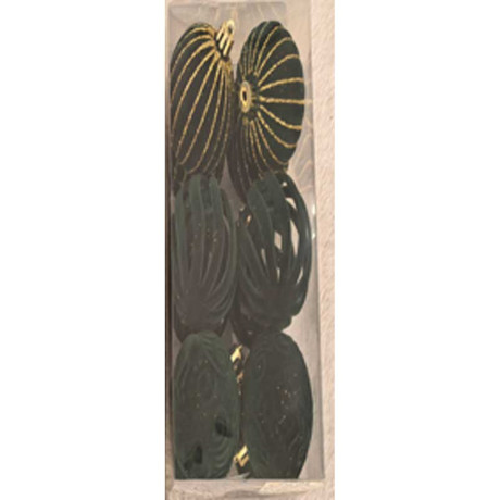 Набор елочных украшений 6R-DKC12/H82-4 6 см 12 шт Шары Бархат изумруд