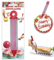 Декоратор-шприц д/крема 2 насадки AN80-4 силикон Мультидом