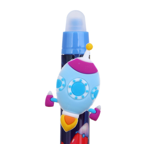 Авторучка гелевая "пиши-стирай" синяя, с кнопкой-фигуркой "Мальчиковые фигурки", 6 дизайнов