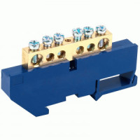 REXANT Шина N &quot;Ноль&quot; (нул.) на DIN-рейку 8х12мм 6 отв. 160A, инд.шк 11-2346