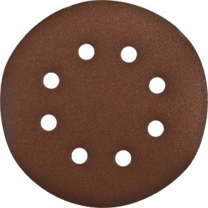 Круг шлиф. из абразивной бумаги, ЗУБР Стандарт 35350-150-240, велкро основа, 8отв., Р240, 150мм, 5шт