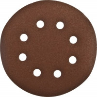 Круг шлиф. из абразивной бумаги, ЗУБР Стандарт 35350-150-240, велкро основа, 8отв., Р240, 150мм, 5шт