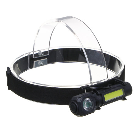 ЕРМАК Фонарь налобный, XPG+COB, 4 режима, 500мАч, зарядка Туре-С, 103х27х25 мм, пластик