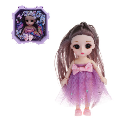 ИГРОЛЕНД Кукла шарнирная в шкатулке, PP, PVC, ABS, 10,5х6х10,5 см, 4 дизайна