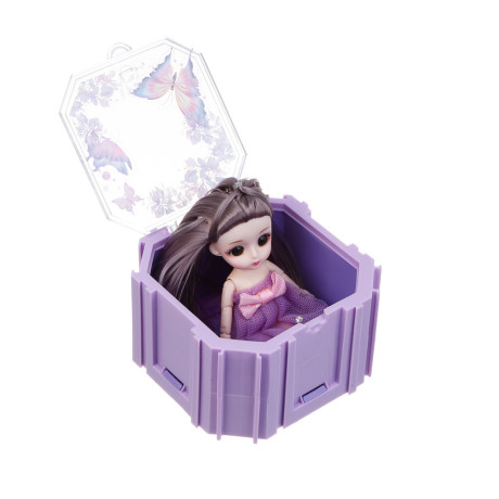 ИГРОЛЕНД Кукла шарнирная в шкатулке, PP, PVC, ABS, 10,5х6х10,5 см, 4 дизайна