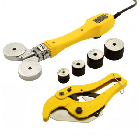 Аппарат для сварки пластиковых труб DWP-750, 750 Вт, 0-300 град, 4 насадки, 20-40 мм Denzel