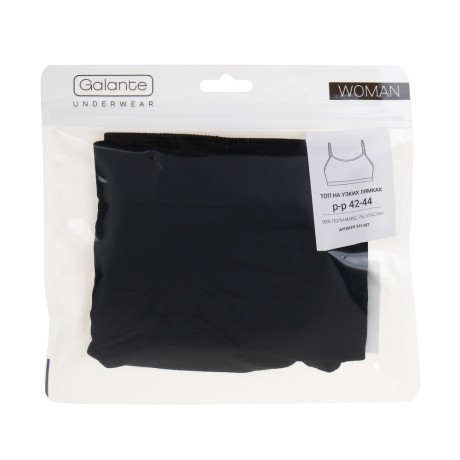 GALANTE Топ на узких лямках, р.42-44, 93%полиамид, 7% эластан, черный, НБ25-20