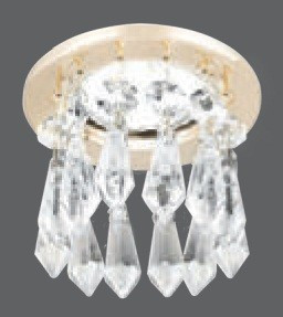 Gauss PT004 св-к встр. MR16 Круг подвес длин. Кристаллы 85(65)x100 Крист/Зол