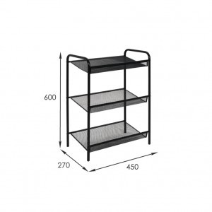 Подставка д/обуви (пвл) Женева13 (3 полки) 45*27*60см (черн.) ПДОЖ13Ч под заказ ЗМИ