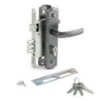 Замок врез ЗВ4-1-8 Avers с ручками (серебро) цилиндровый Россия  \10