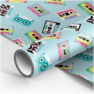 Упаковочная бумага глянц. 70*100см, MESHU "Кассеты", 80г/м2 Арт.358095