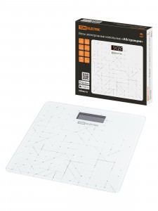 Весы напольные эл. TDM "Абстракция", стекло, деление 100г, до 180 кг, 28*28см SQ4012-0005