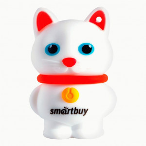 Флеш-диск (флэшка) UFD 2.0 Smartbuy 64GB Wild series Котенок Белый SB64GBCatW