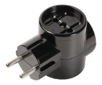 SmartBuy разветвитель (тройник) 3роз. 10А (АБС-пластик, Т-образный, земля, черный) SBE-16-A06-3z