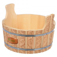 Ушат &quot;шайка&quot; 15л с орнаментом &quot;Цветы&quot;, 33429 Банные штучки